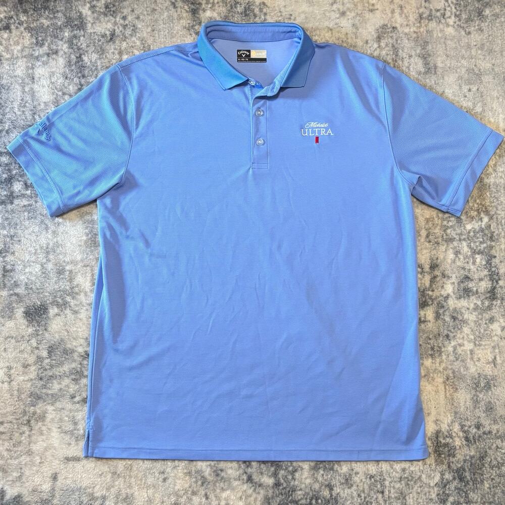 Men's Callaway Opti-Dri XL Light Blue Michelob Ultra Golf Polo Shirt